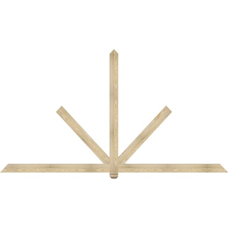 Ekena Millwork Kennewick Rough Sawn Timber Gable Bracket, Douglas Fir, 108"W x 58"H x 2"D x 4"F, 13/12 Pitch GBW108X58X0204KEN00RDF